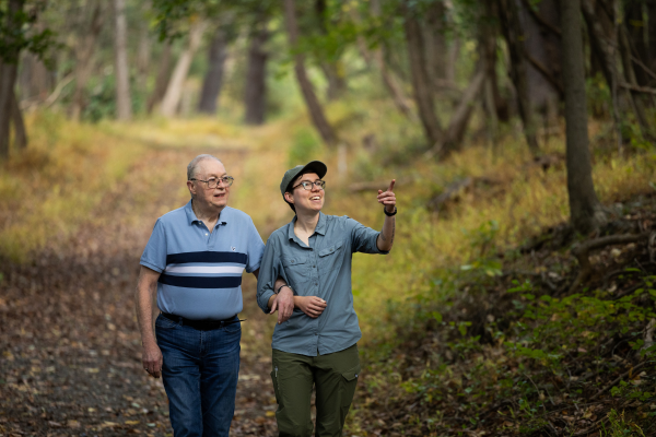 Couple on hiking trail